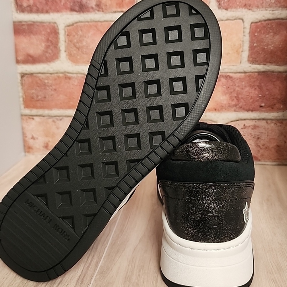 Michael Kors Black Lexi Embellished Mixed-Media Sneaker Women's 8.5 NIB - Picture 7 of 16